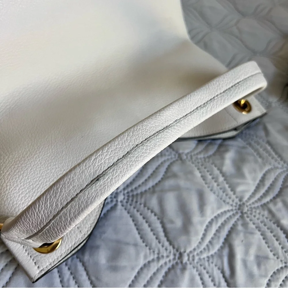 PRADA Vitello Phenix Bianco Embossed Logo Leather Hobo shoulder Bag - Picture 14 of 14